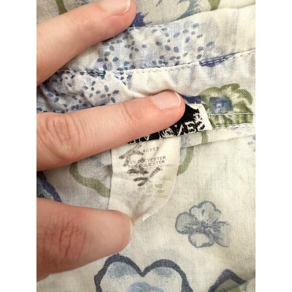 Vintage 80s 90s Heart Floral Novelty Print Button Front Plus Lightweight Top - Picture 13 of 14